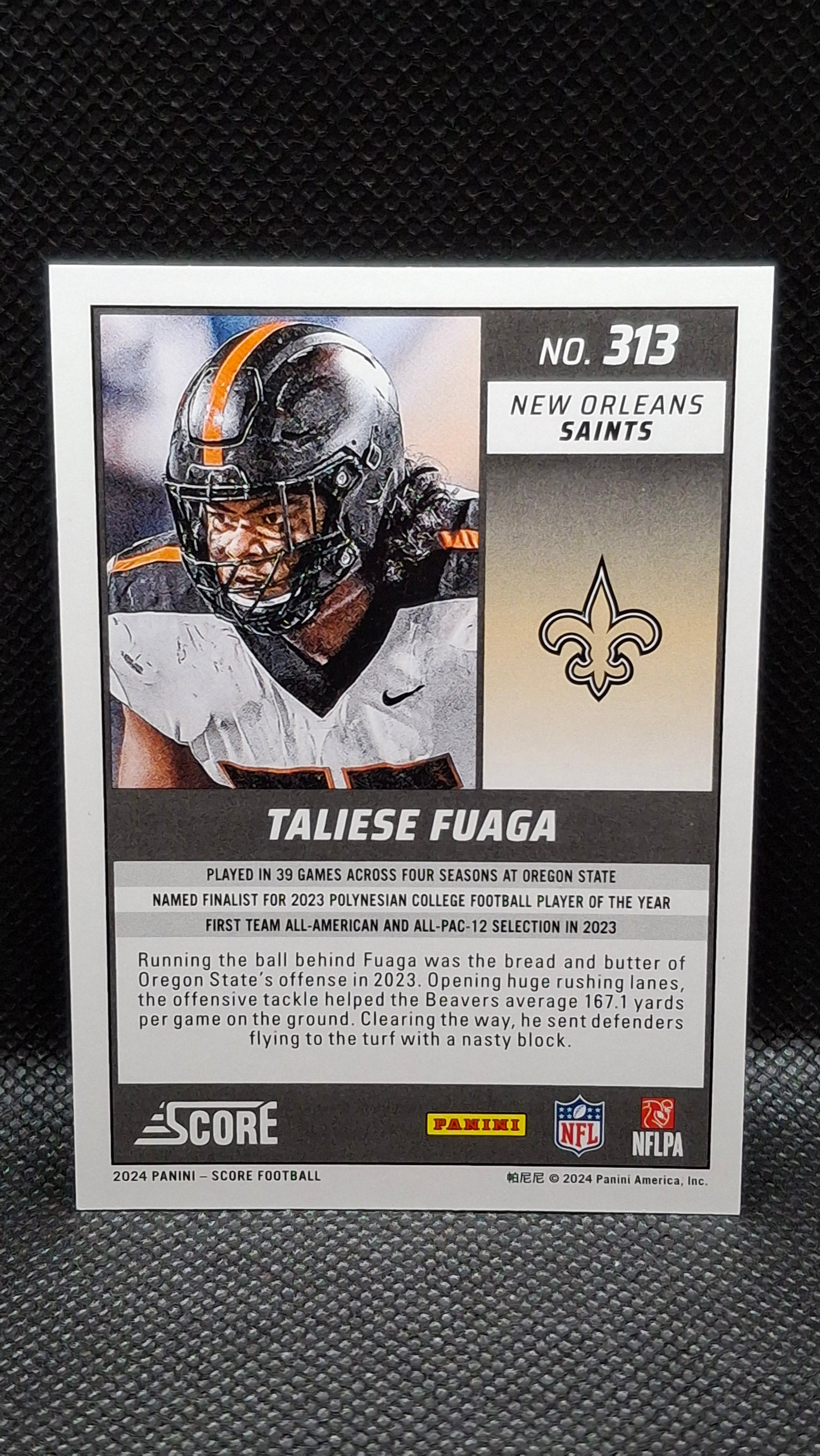 Taliese Fuaga (2024) Score Rookies Gold Dots #142/299 #313 Rookie RC