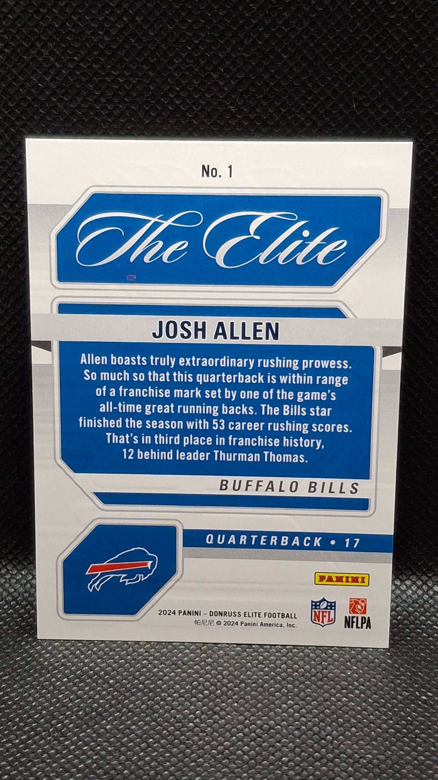 Josh Allen (2024) Panini Donruss Elite Football The Elite Pink Parallel #1 Bills