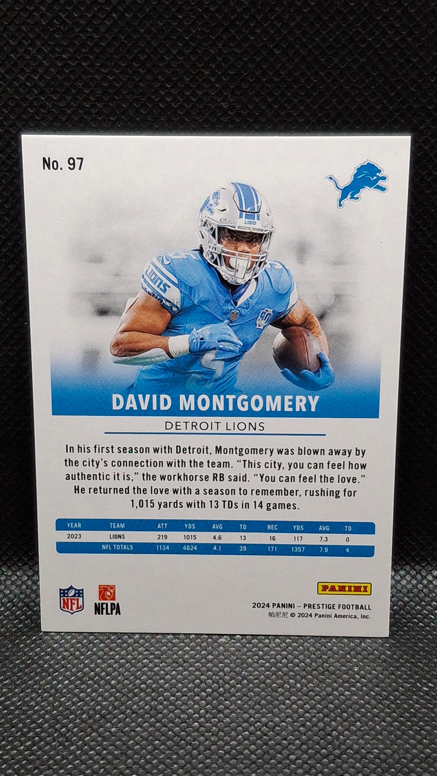 David Montgomery (2024) Panini Prestige Football #97 Xtra Points Red #328/999