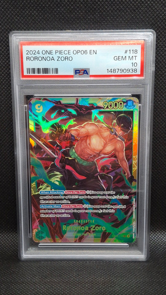 Roronoa Zoro 2024 One Piece #118 OP-06 PSA 10