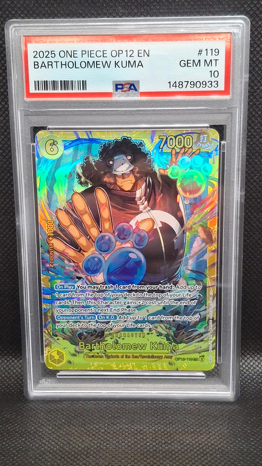 Bartholomew Kuma One Piece 2025 OP-12 #119 PSA 10