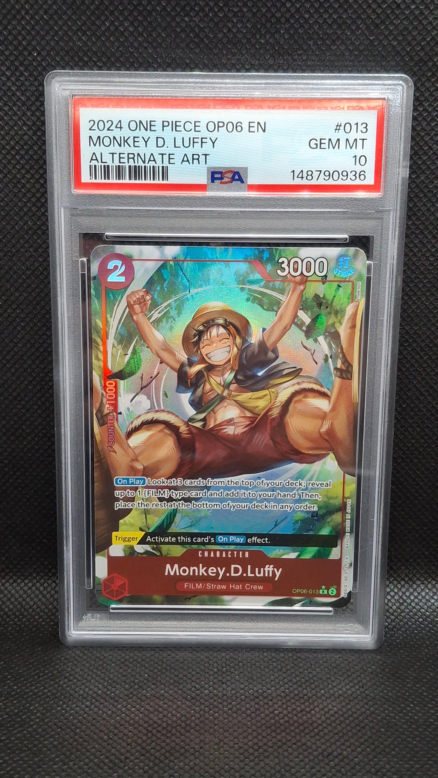 Monkey D.Luffy Alt Art #013 2024 One Piece OP-06 EN PSA 10