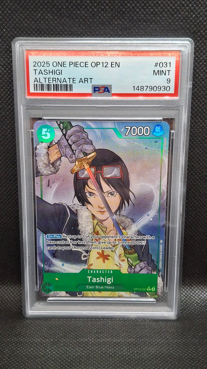 Tashigi Alt Art #031 One Piece OP-12 2025 PSA 9