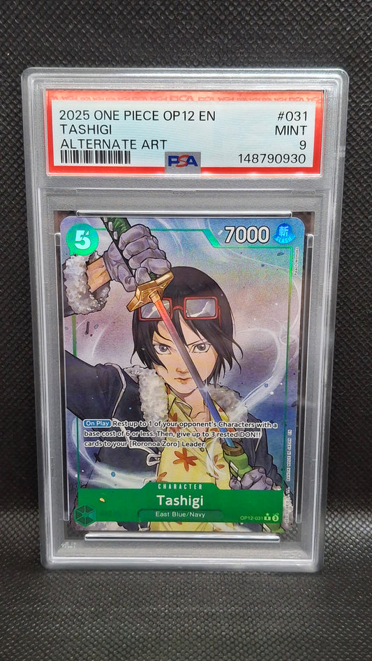 Tashigi Alt Art #031 One Piece OP-12 2025 PSA 9