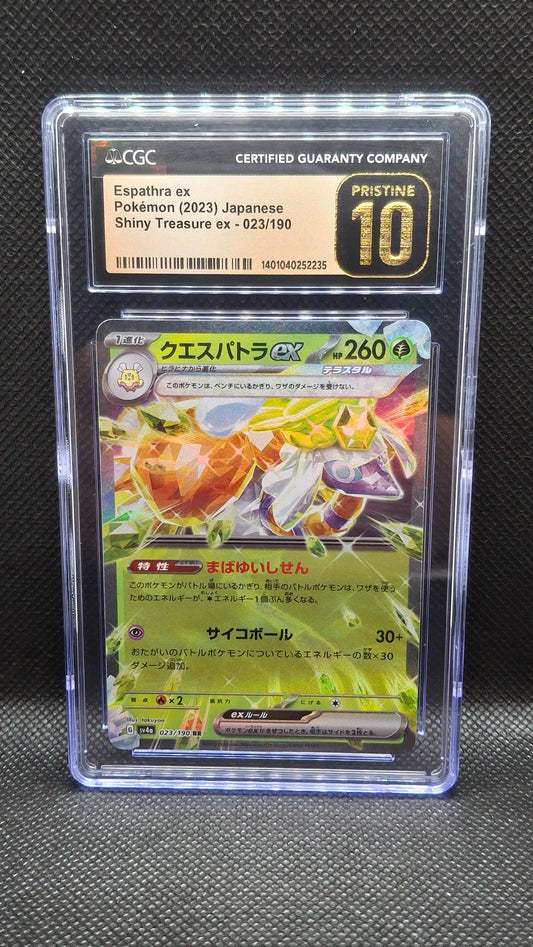 Espathra ex Pokémon (2023) japanese Shiny Treasure ex- 023/190 CGC Pristine 10